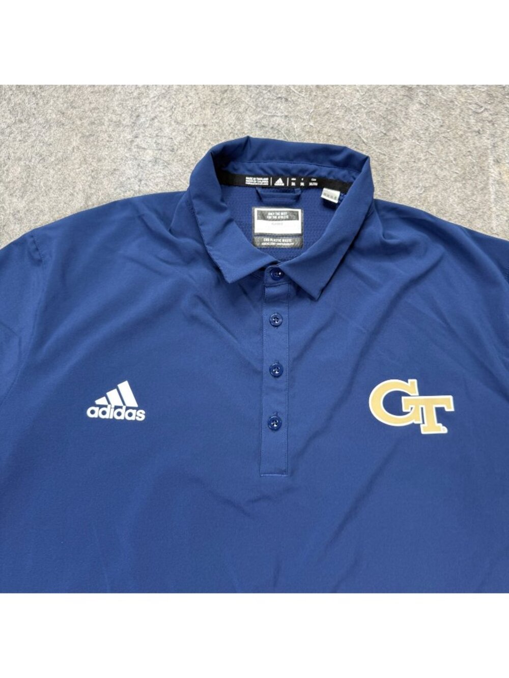Georgia Tech Yellow Jackets Adidas Performance Polo Shirt Men 3XL Blue 062